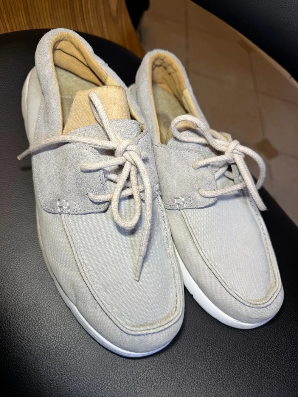 UGG Catton Boat Shoe Lace-Up Men Pewter Size 9.5 Warm Version
